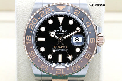 Rolex 126711 CHNR GMT Master II 18K Rose Gold / SS RootBeer Ceramic B&P