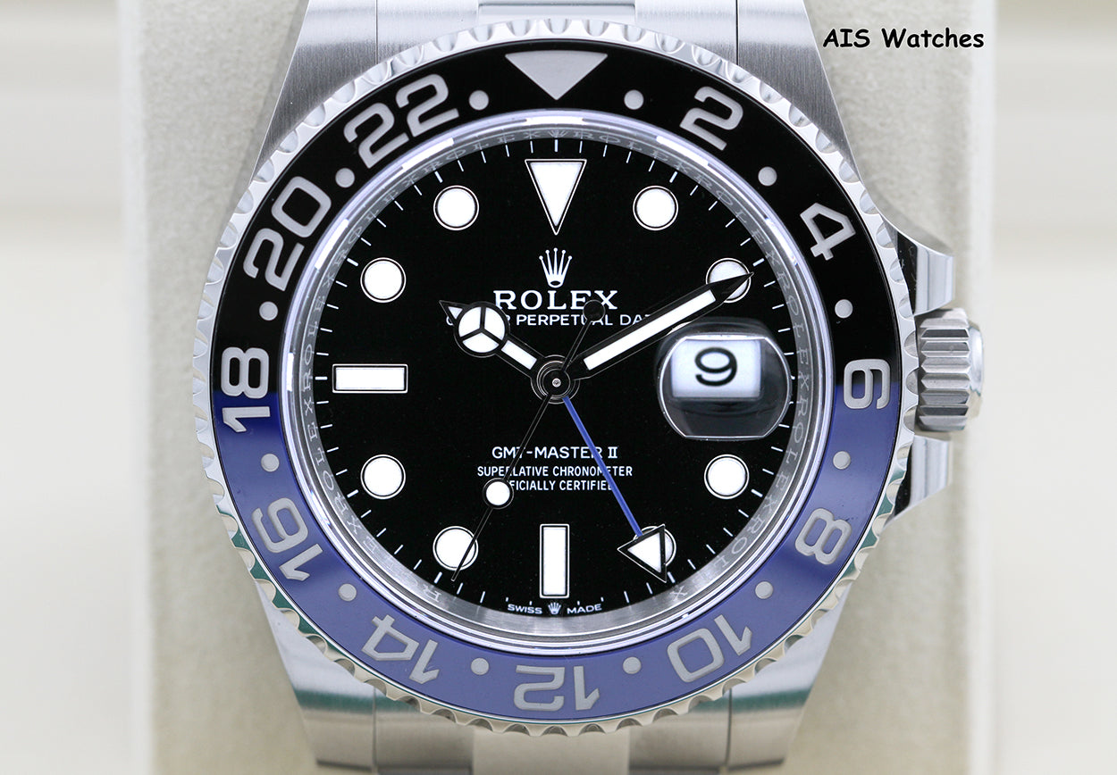 BNIB Rolex GMT Master II 126710BLNR Batman Oyster Bracelet Ceramic Bezel BP