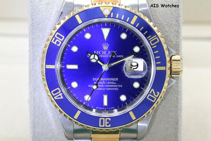 Rolex Submariner 16613 U Serial Blue Dial Box & Papers + RSC Card