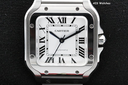 Cartier Santos De Cartier Medium Steel WSSA0029 Silver Dial 35.1MM Box & Papers