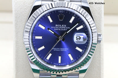 Rolex Datejust 41MM 126334 Blue Stick Dial Jubilee 2020 Box & Papers
