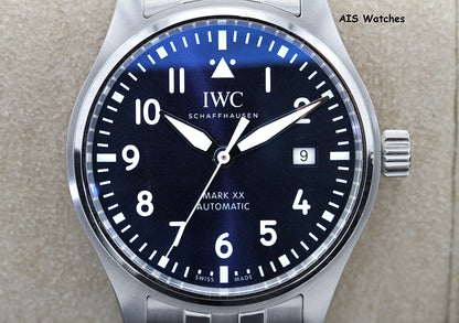 IWC Schaffhausen IW328204 Pilot's Watch Mark XX 40MM Blue Dial SS Bracelet 2025 B&P