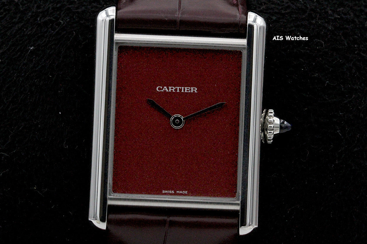 Cartier Must de Cartier WSTA0054 Red Dial 33.7MM x 25MM Box & Papers