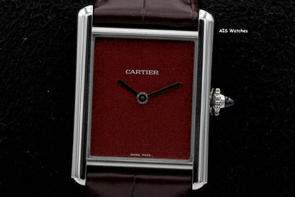 Cartier Must de Cartier WSTA0054 Red Dial 33.7MM x 25MM Box & Papers