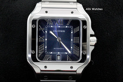 BNIB Cartier Santos De Cartier Large Steel WSSA0030 Blue Dial 39.8MM B&P