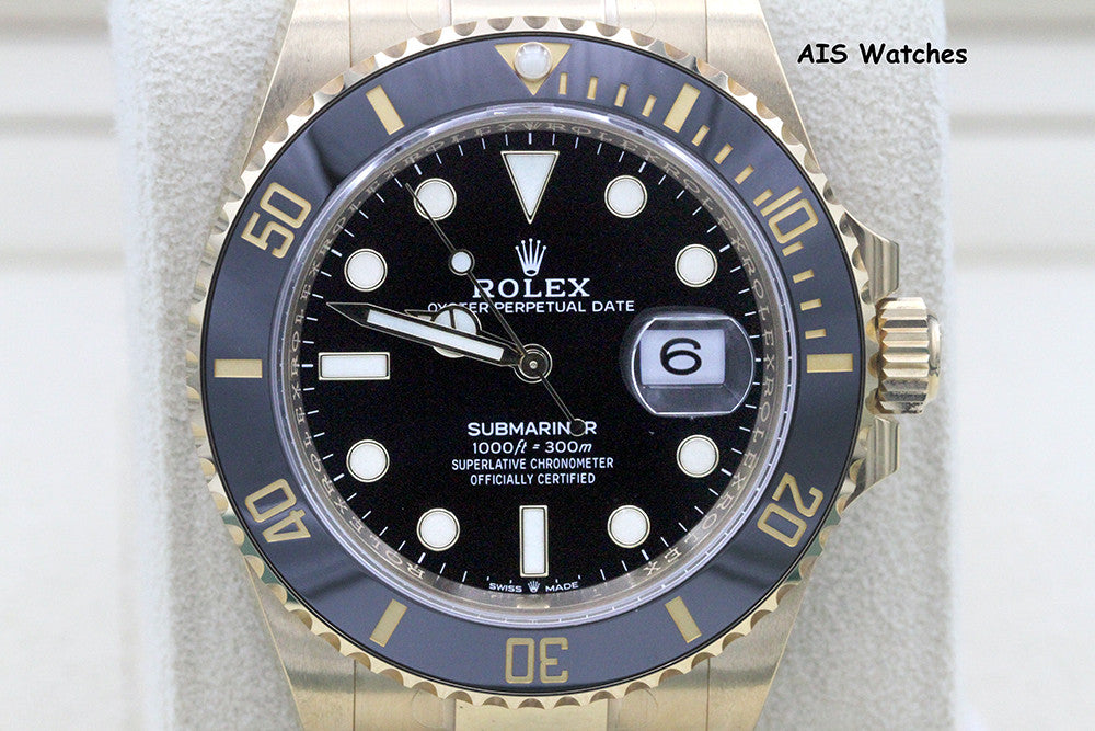 BNIB Rolex Submariner Ceramic 126618LN 41MM 18K Yellow Gold Black Dial