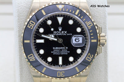 BNIB Rolex Submariner Ceramic 126618LN 41MM 18K Yellow Gold Black Dial