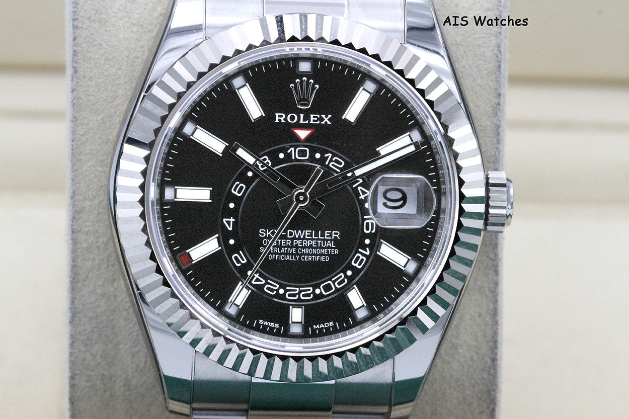 Rolex 326934 Sky-Dweller Stainless Steel Black Dial Oyster 2021 Box & Papers