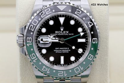 BNIB Rolex GMT Master II 126720VTNR Sprite Lefty Jubilee Black / Green BP