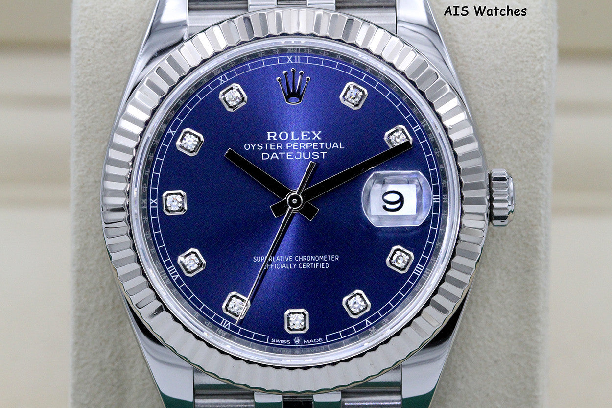 Rolex Datejust 41MM 126334 Blue Diamond Dial Jubilee Box & Paper