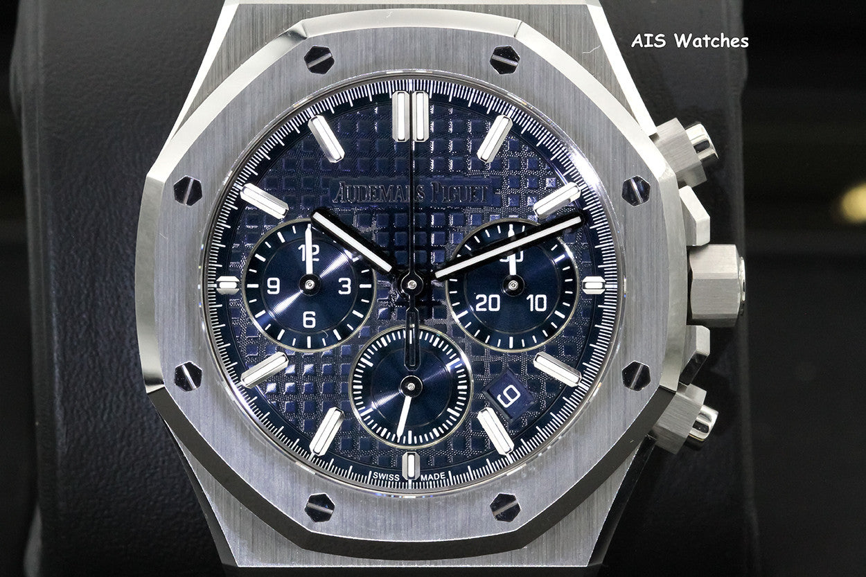 BNIB Audemars Piguet 26715ST Royal Oak Chronograph Blue Dial 38MM Box & Papers