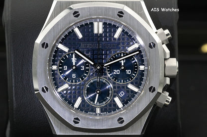 BNIB Audemars Piguet 26715ST Royal Oak Chronograph Blue Dial 38MM Box & Papers