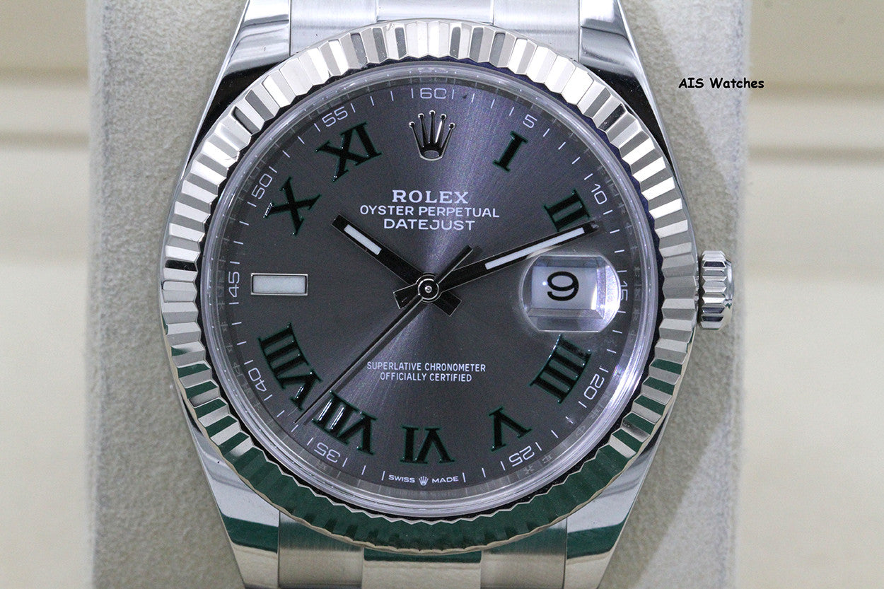 Rolex Datejust 41MM 126334 Wimbledon Slate Roman Dial Oyster 2020 Box & Papers