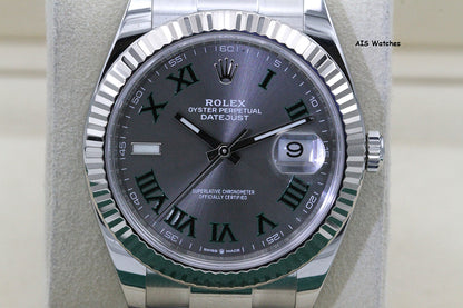 Rolex Datejust 41MM 126334 Wimbledon Slate Roman Dial Oyster 2020 Box & Papers