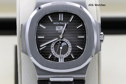 Patek Philippe Nautilus 5726a Annual Calendar 40.50MM Leather Strap Box & Papers
