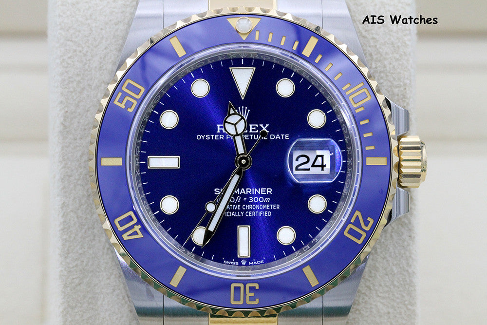 BNIB Rolex Submariner 41MM 18k/SS 126613LB SunBurst Blue Dial Box / Papers