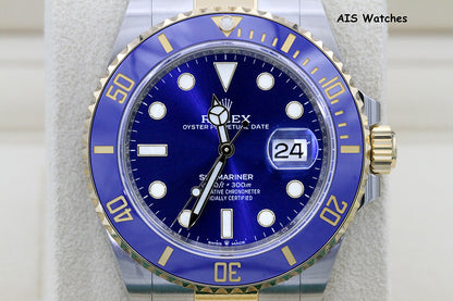 BNIB Rolex Submariner 41MM 18k/SS 126613LB SunBurst Blue Dial Box / Papers