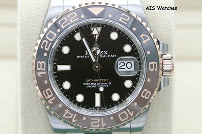 BNIB Rolex 126711 CHNR GMT Master II 18K Rose Gold / SS RootBeer Ceramic B&P