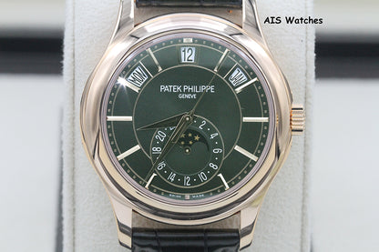 BNIB Patek Philippe Annual Calendar 5205R Rose Gold Green Dial Box & Papers