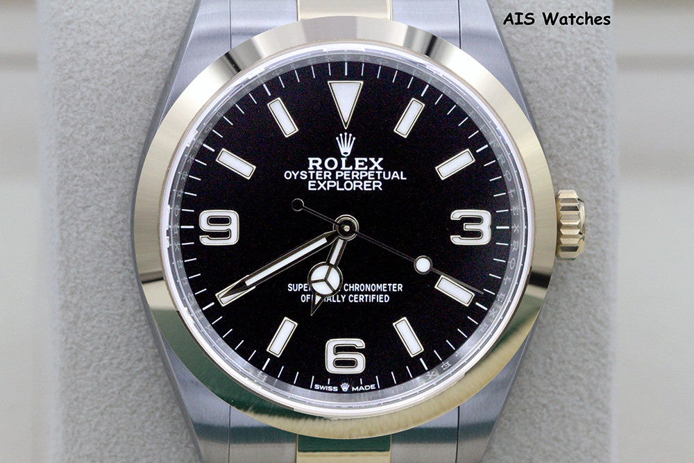 BNIB Rolex 124273 Explorer 1 36MM 18K Yellow Gold / Stainless Steel Box & Paper