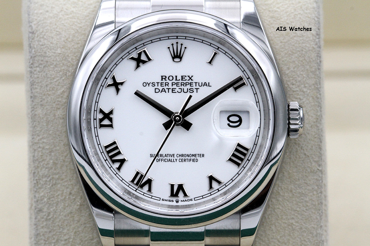 Rolex Datejust 36MM 126200 White Roman Dial Oyster DJ36 Box & Papers