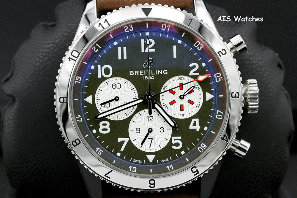 Breitling Super AVI B04 AB04452A1L1X1 Chronograph GMT 46 Curtiss Warhawk B&P