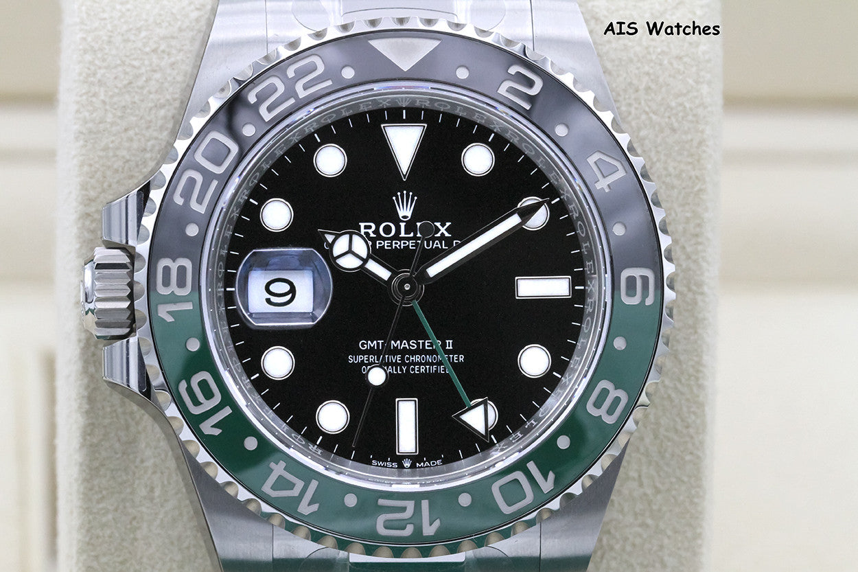 BNIB Rolex GMT Master II 126720VTNR Sprite Lefty Oyster Black / Green B&P