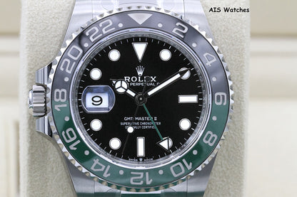 BNIB Rolex GMT Master II 126720VTNR Sprite Lefty Oyster Black / Green B&P