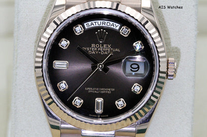 Rolex 128235 DayDate 36MM DD36 EverRose Gold Brown Ombré-Diamond Dial Box & Paper