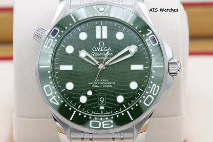 BNIB Omega Seamaster 300M SS 42MM Diver Green Wave Dial 210.30.42.20.10.001 BP