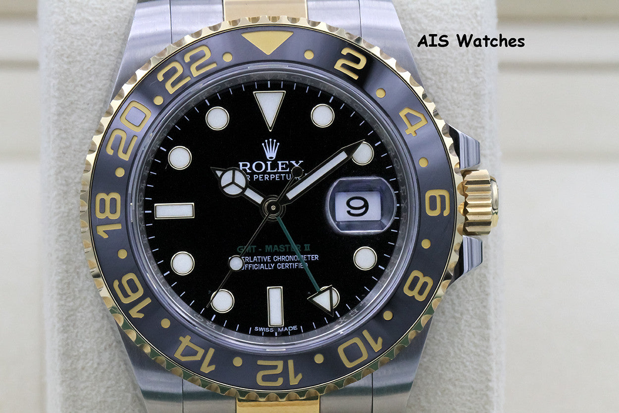 Rolex GMT Master II 18K/SS 116713LN 40MM Black Dial 2015 Box & Paper