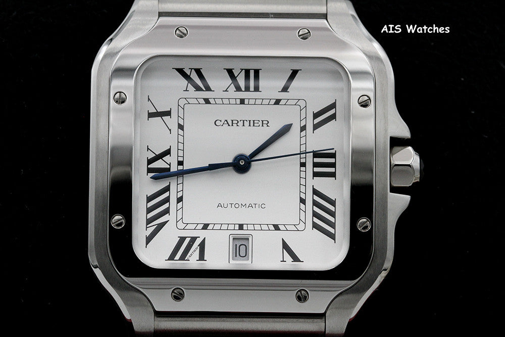 BNIB Cartier Santos De Cartier Large Steel WSSA0018 White Dial 39.8MM B&P