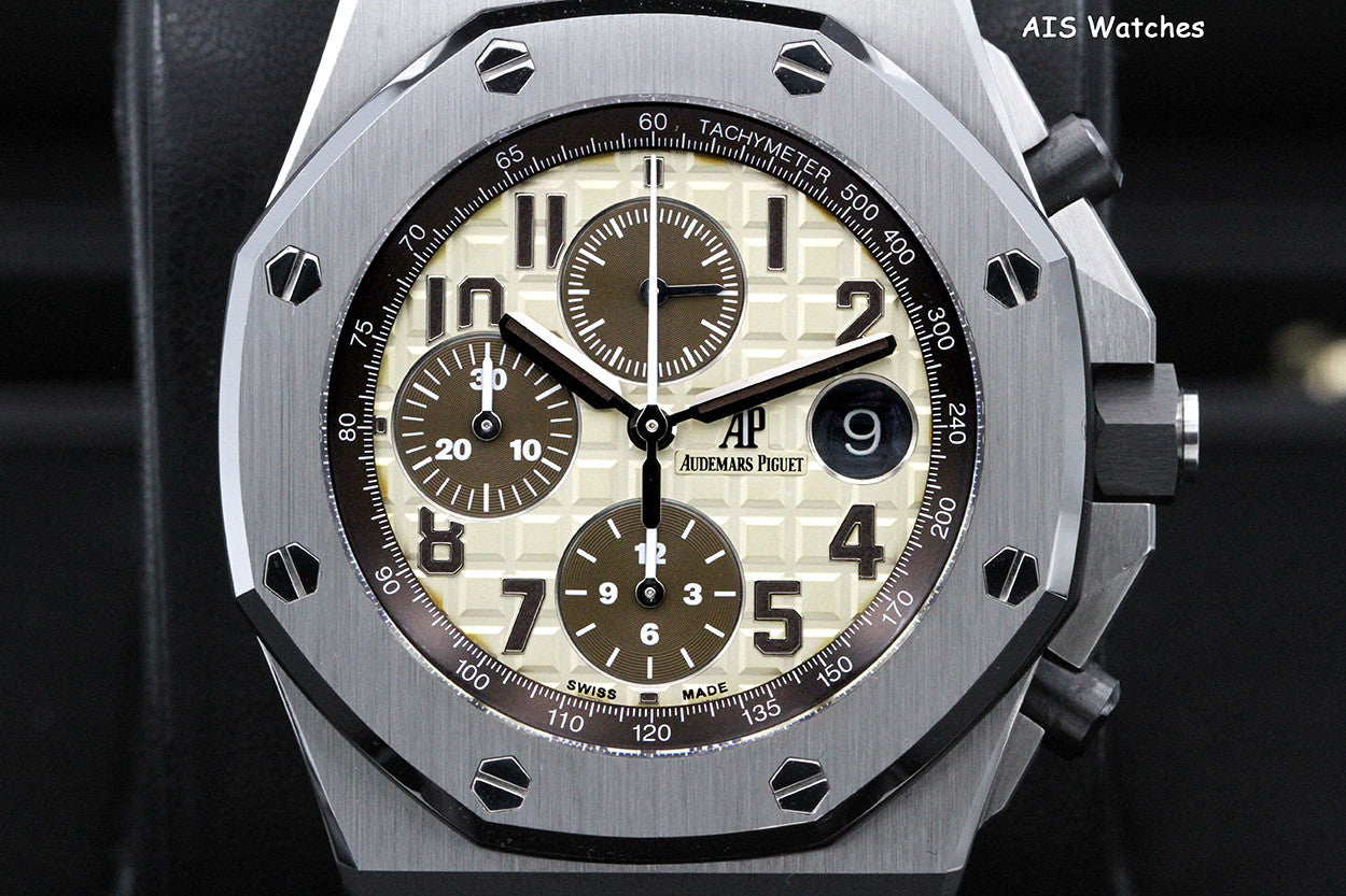 Audemars Piguet 26470ST Safari Royal Oak Offshore Chronograph 42MM Box & Papers