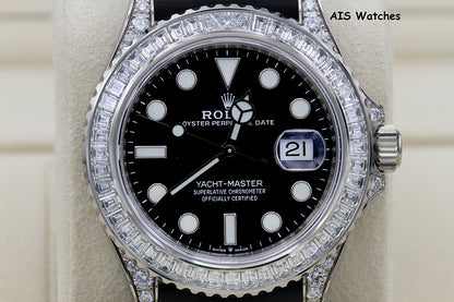 BNIB Rolex Yachtmaster 226679TBR Baguette Diamonds White Gold OysterFlex 42MM