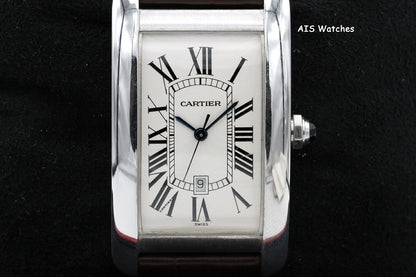 Cartier Tank Americaine W2603256 18K WG Automatic Silver Dial B&P