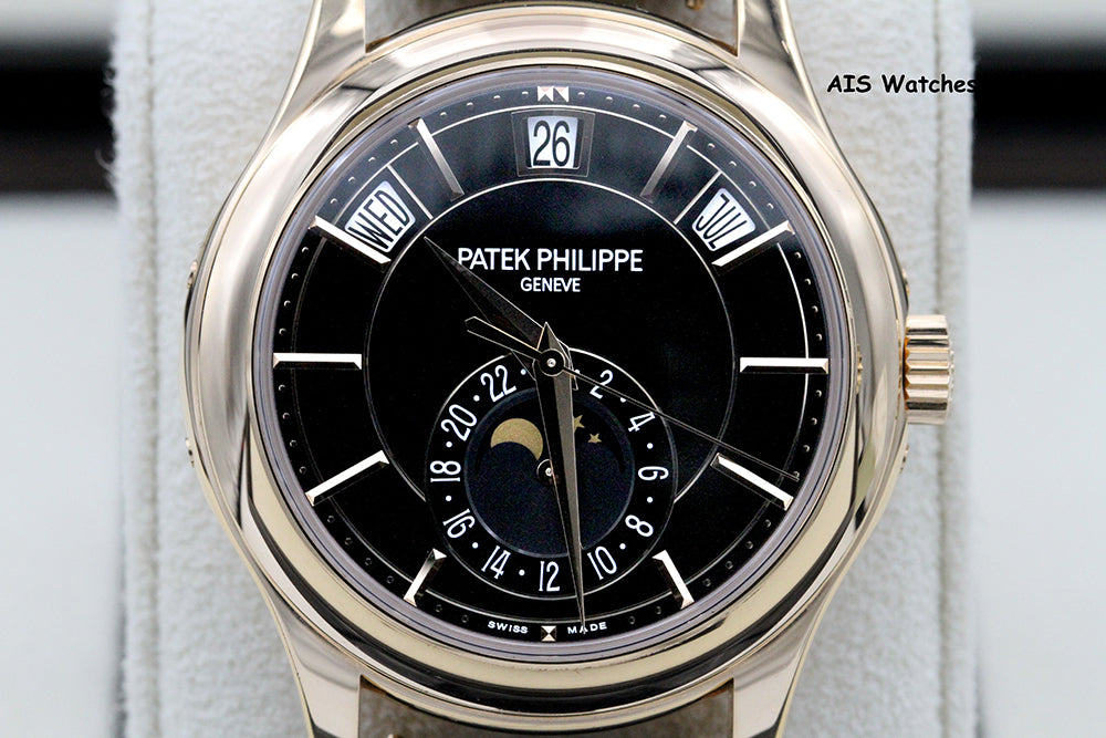Patek Philippe Annual Calendar 5205R Rose Gold Black Dial Box & Papers