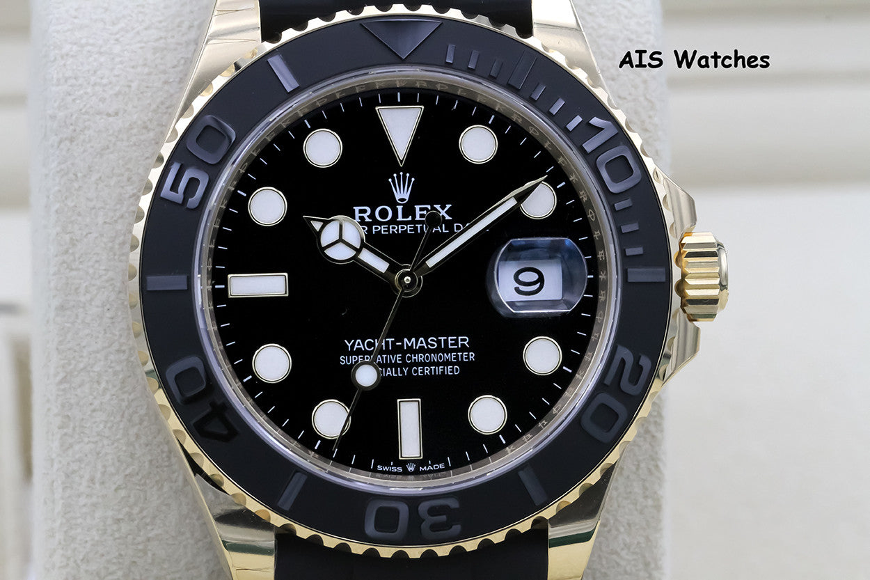 BNIB Rolex Yachtmaster 226658 18K Yellow Gold OysterFlex Strap