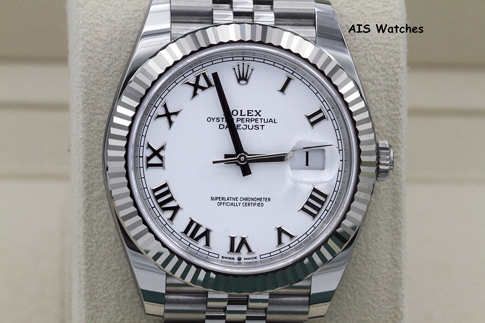 BNIB Rolex Datejust 41MM 126334 White Roman Dial Jubilee Box & Papers