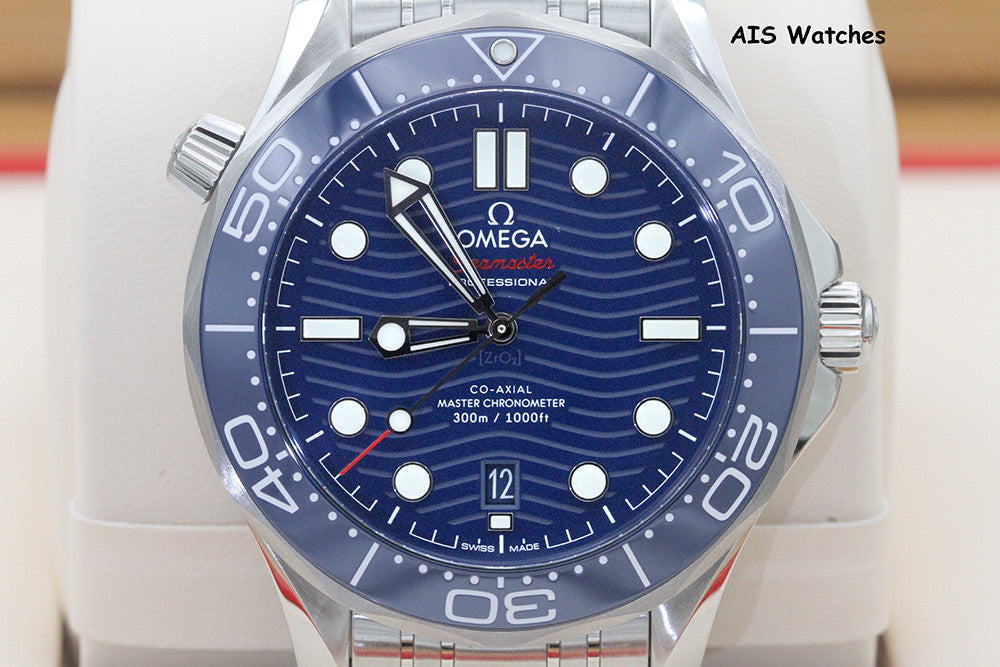 BNIB Omega Seamaster 300M SS 42MM Diver Blue Wave Dial 210.30.42.20.03.001 B&P