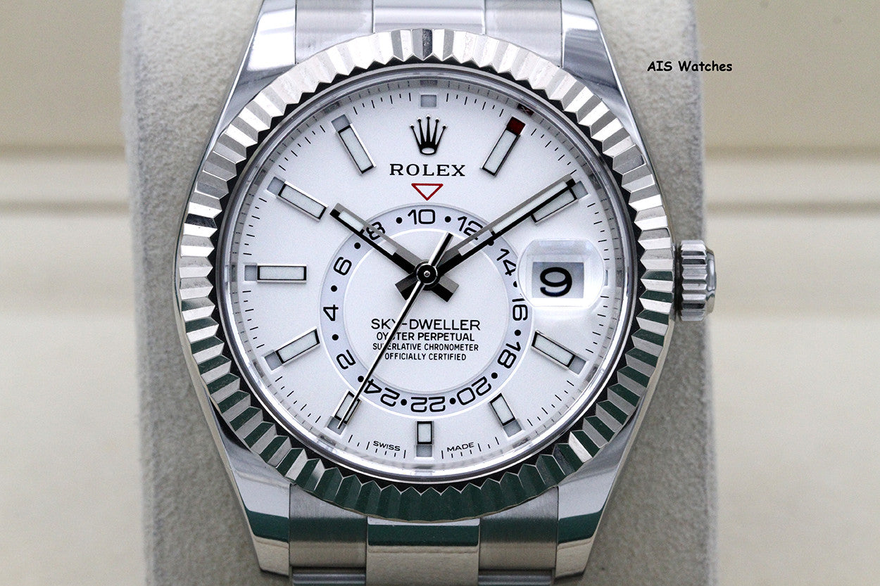 Rolex 326934 Sky-Dweller Stainless Steel White Dial Oyster 2019 Box & Papers
