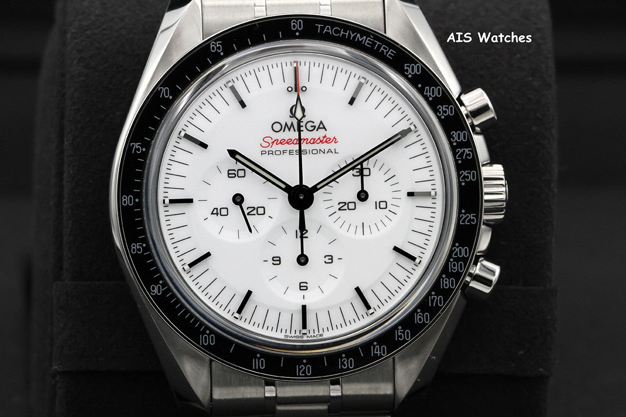 BNIB Omega SpeedMaster 3861 MoonWatch 310.30.42.50.04.001 White Dial Sapphire BP
