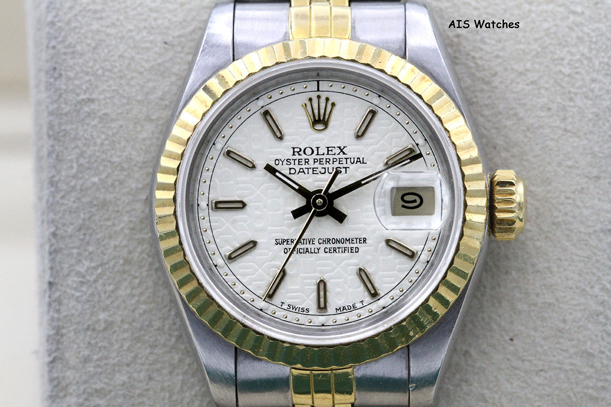 Rolex Ladies Two-Tone DateJust 69173 White Computer Dial 26MM R Serial - 1988 with Papers