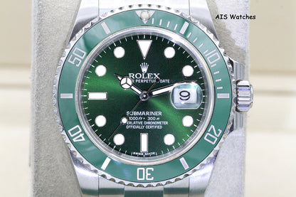 Rolex Submariner 116610LV HULK Green Dial and Ceramic Bezel 2016 Box & Paper