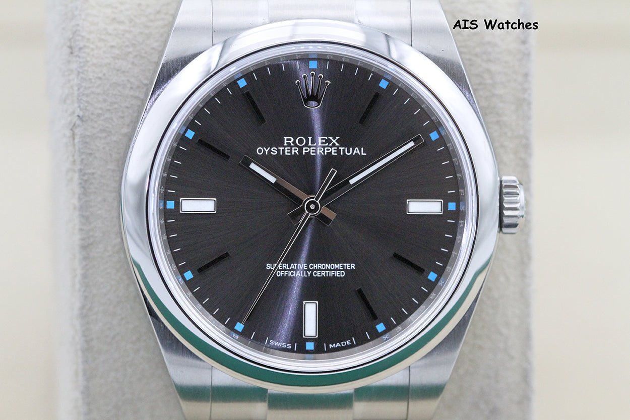 Rolex 114300 Oyster Perpetual 39MM Rhodium Dial 2018 Box & Papers