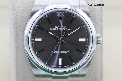 Rolex 114300 Oyster Perpetual 39MM Rhodium Dial 2018 Box & Papers