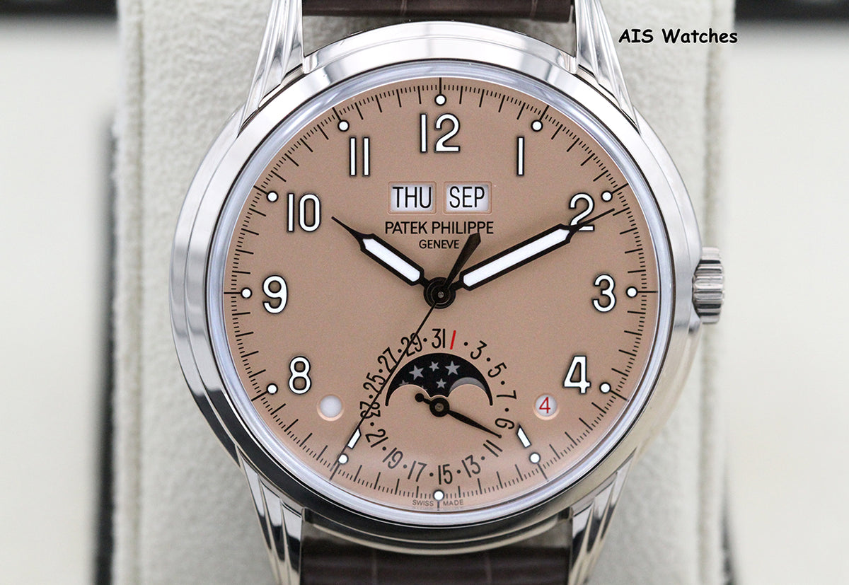 Patek Philippe Perpetual Calendar 5320G White Gold Rose Dial Box & Papers