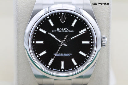 Rolex 114300 Oyster Perpetual 39MM Black Dial 2019 Box & Papers