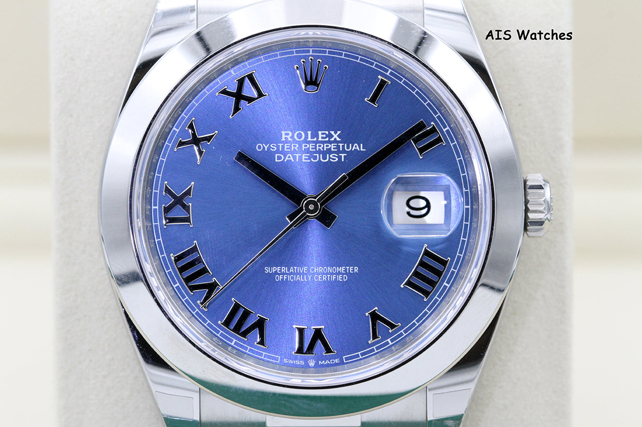 BNIB Rolex Datejust 41MM 126300 Blue Roman Dial Oyster Bracelet B&P