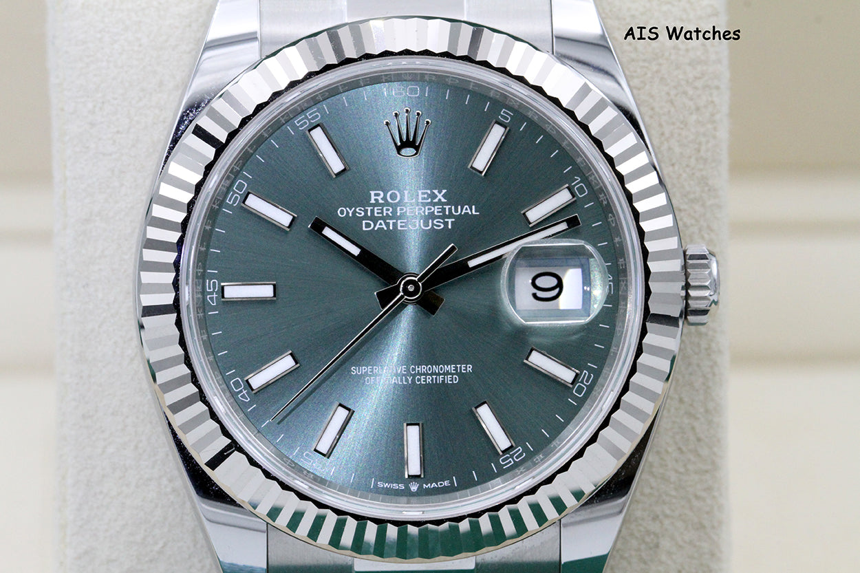 Rolex Datejust 41MM 126334 Mint Green Dial Oyster 2024 Box & Papers