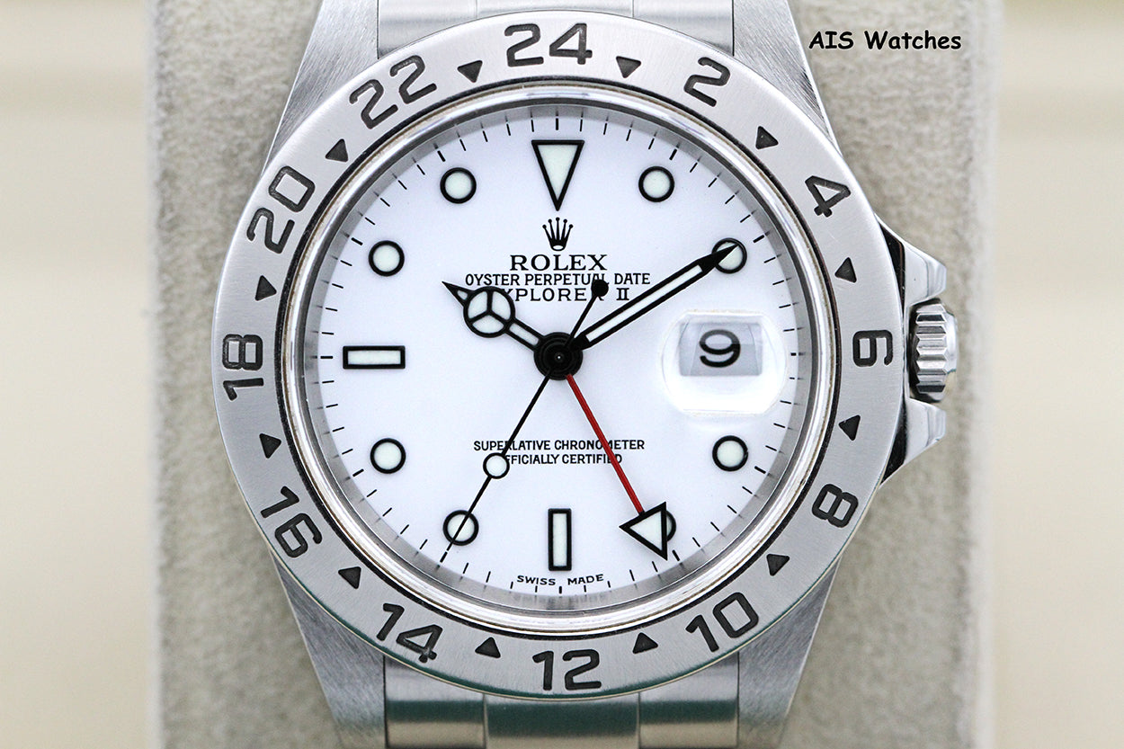 Rolex Explorer II 16570 Polar White Dial 40MM Y Serial Box & Papers